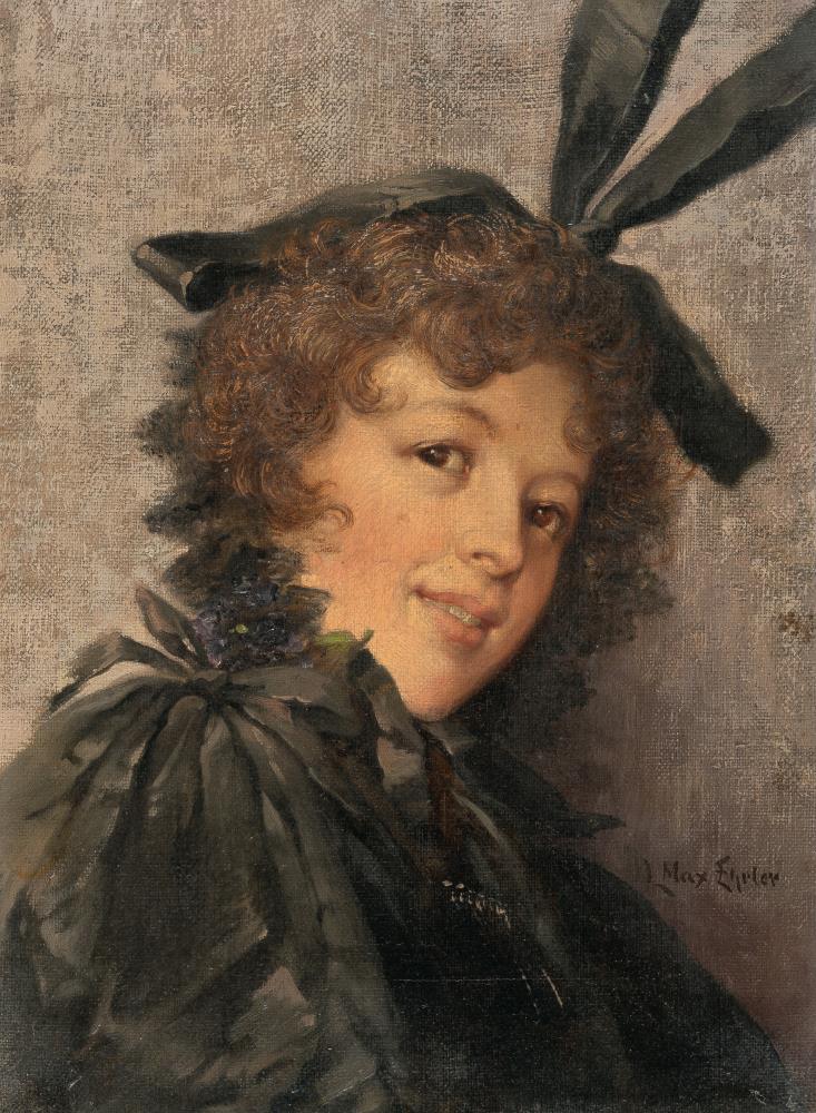 Junge Frau mit schwarzer Schleife