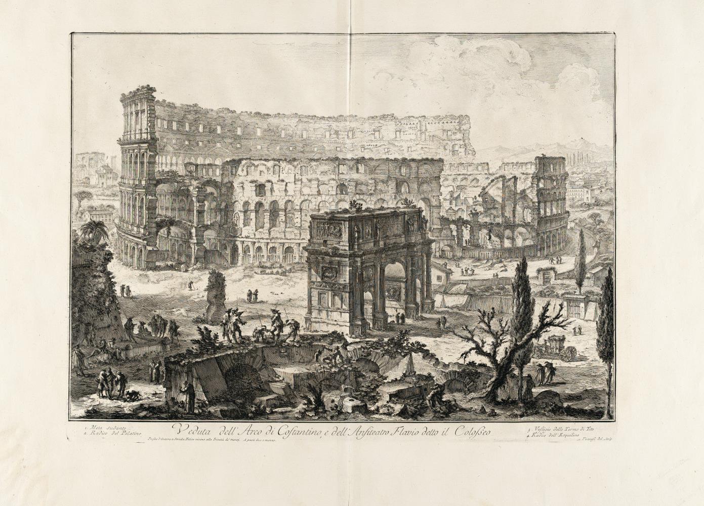 Veduta dell'Arco di Constantino, e dell' Anfiteatro Flavio detto