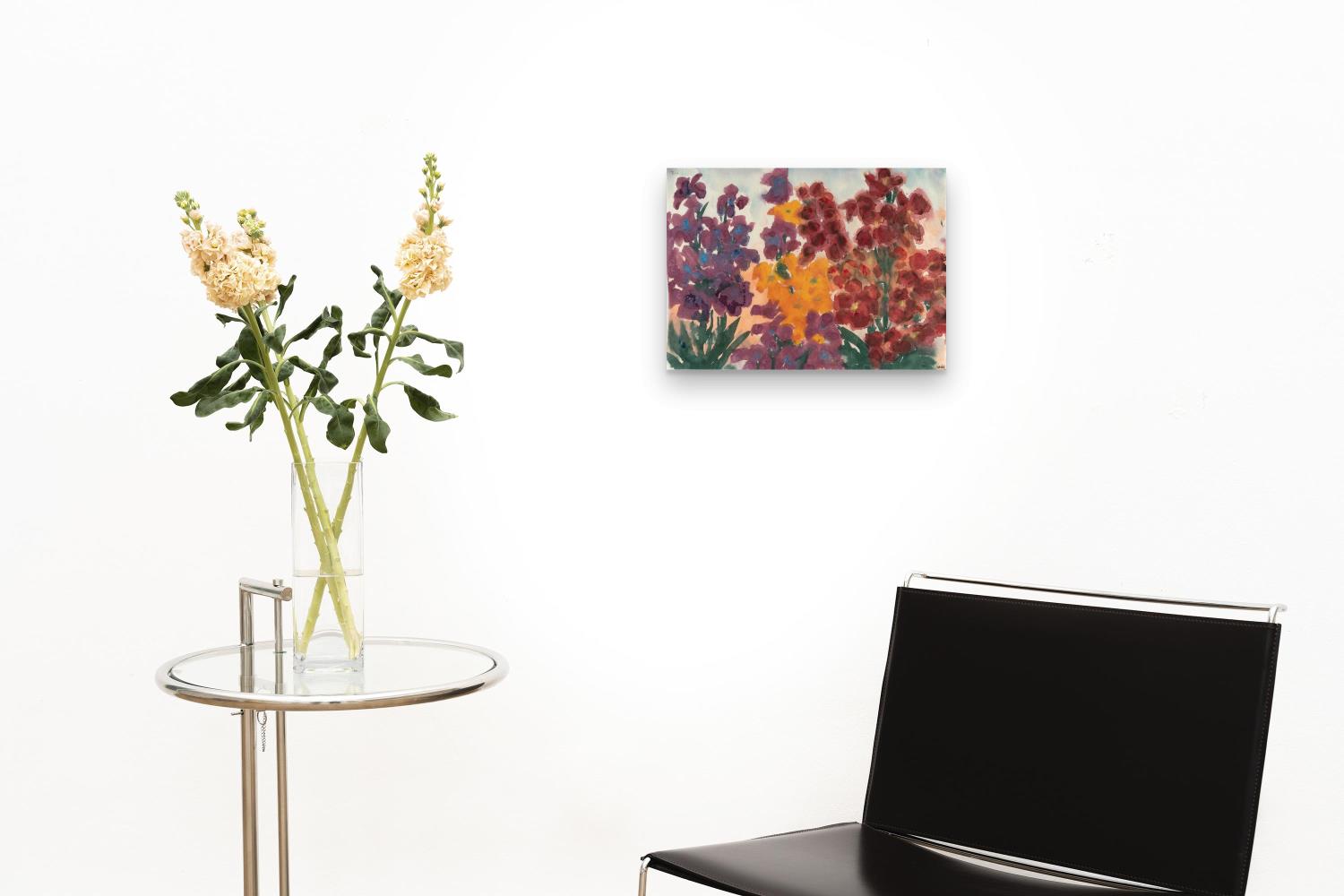 Yellow, red and purple flowers
