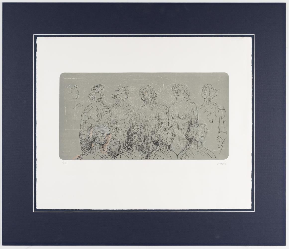 Female figures with grey background