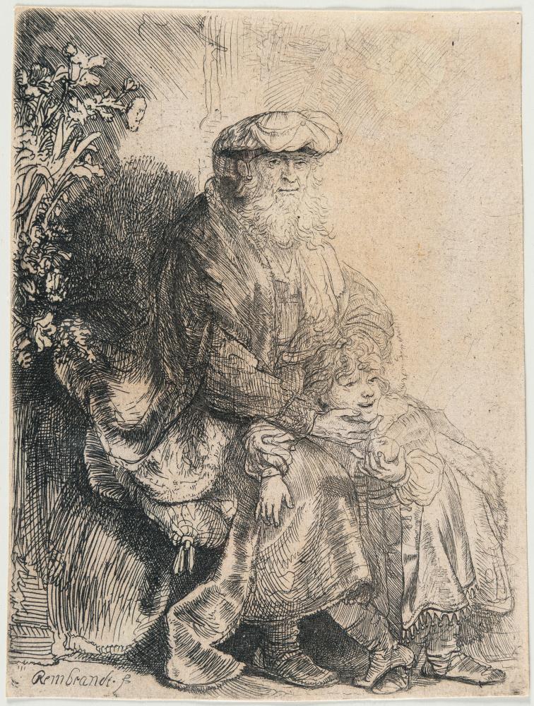 Abraham, Isaak liebkosend