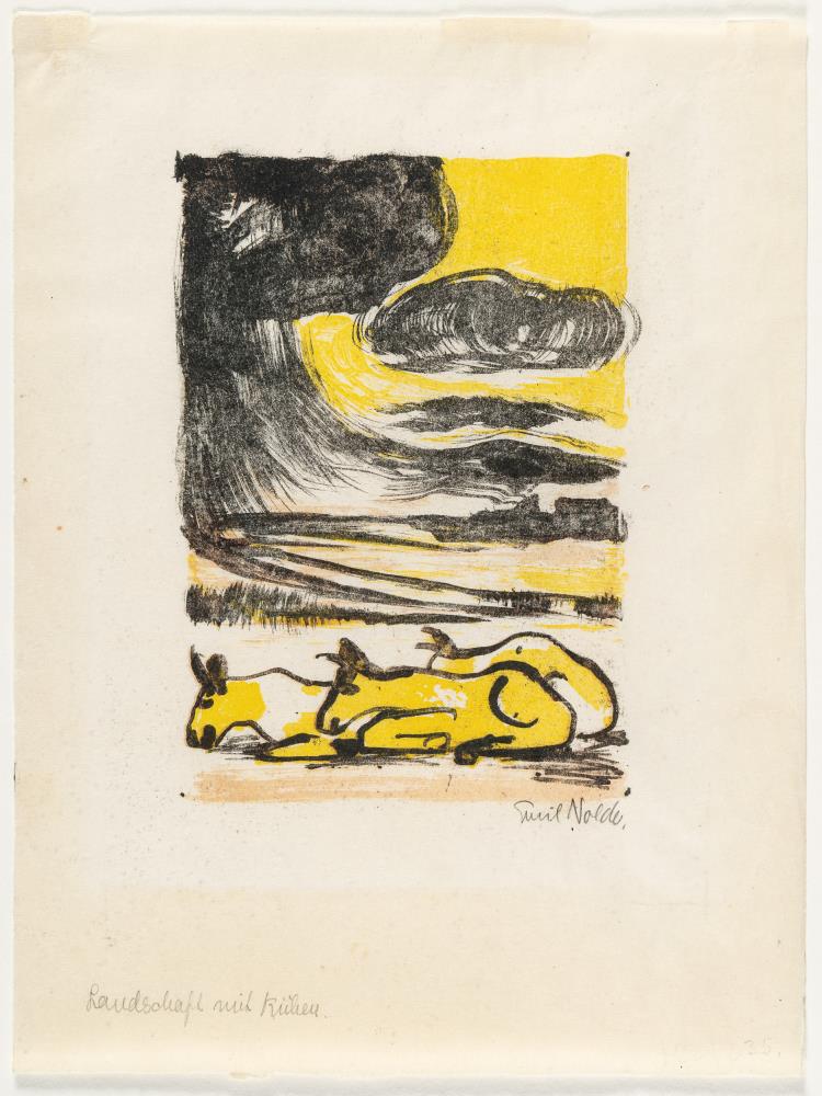 "Landschaft mit Kühen" (Landscape with Cows)