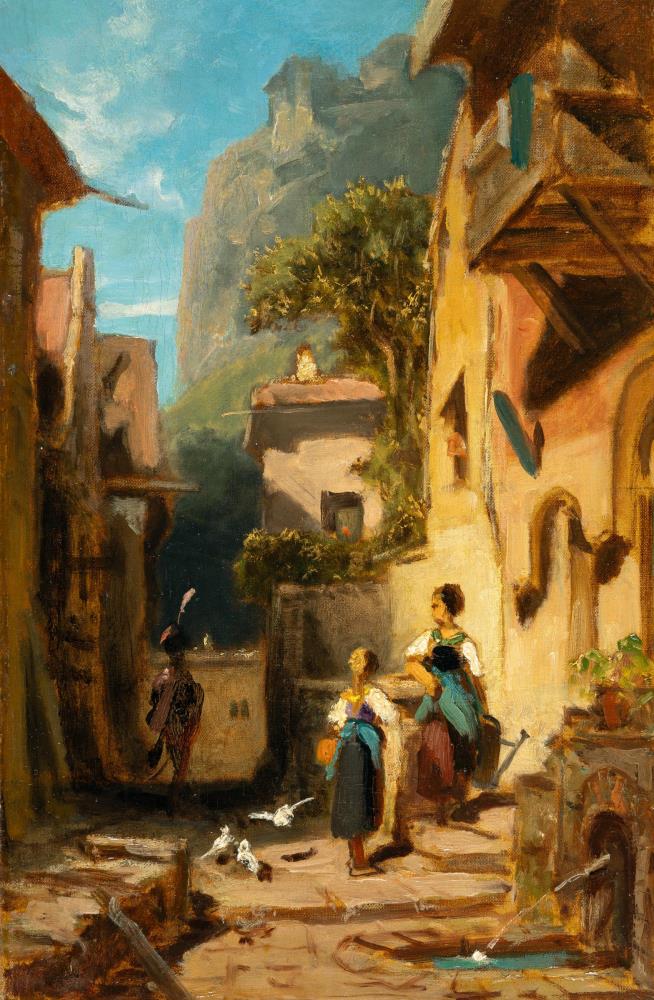 Der Husar (Husar auf der Straße mit nachguckenden Mädchen)