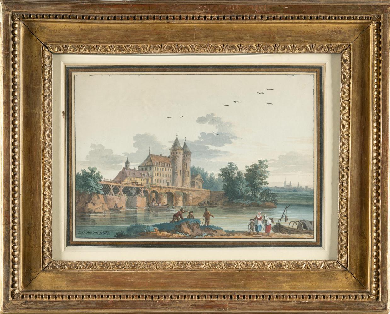 Ansicht der Seine-Brücke und des Schlosses von Vernon
