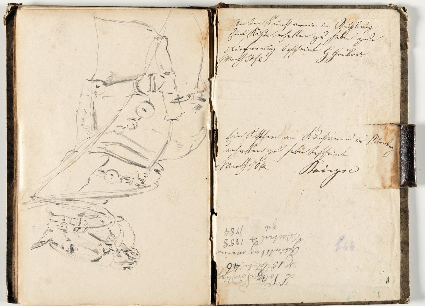 Skizzenbuch mit Tier- und Figurenstudien