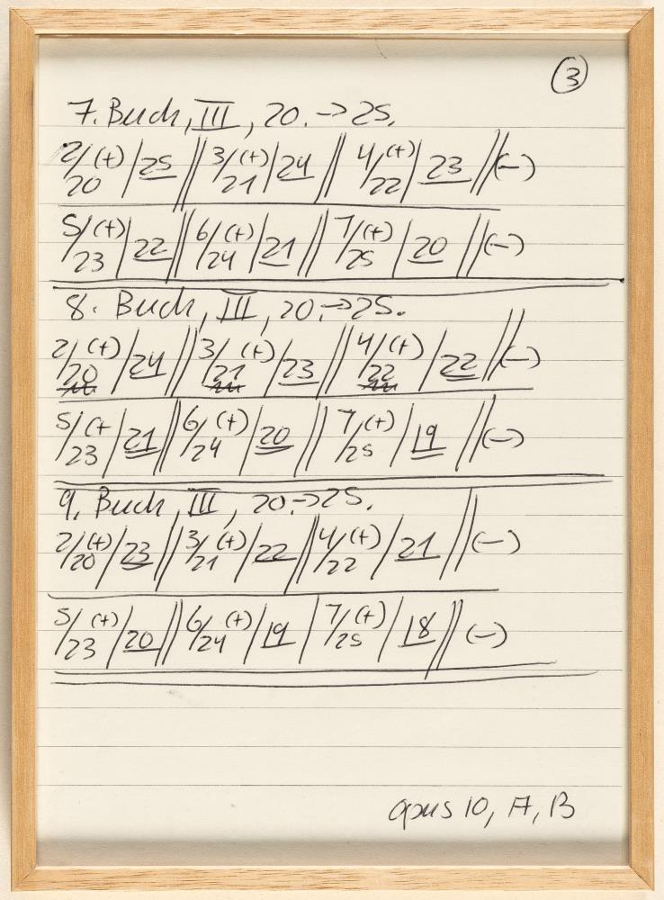 10 sheets: Untitled (1st–25th book, opus 8, A, B –> opus 11, A, B