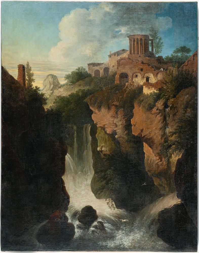 Die Wasserfälle in Tivoli mit dem Vestatempel