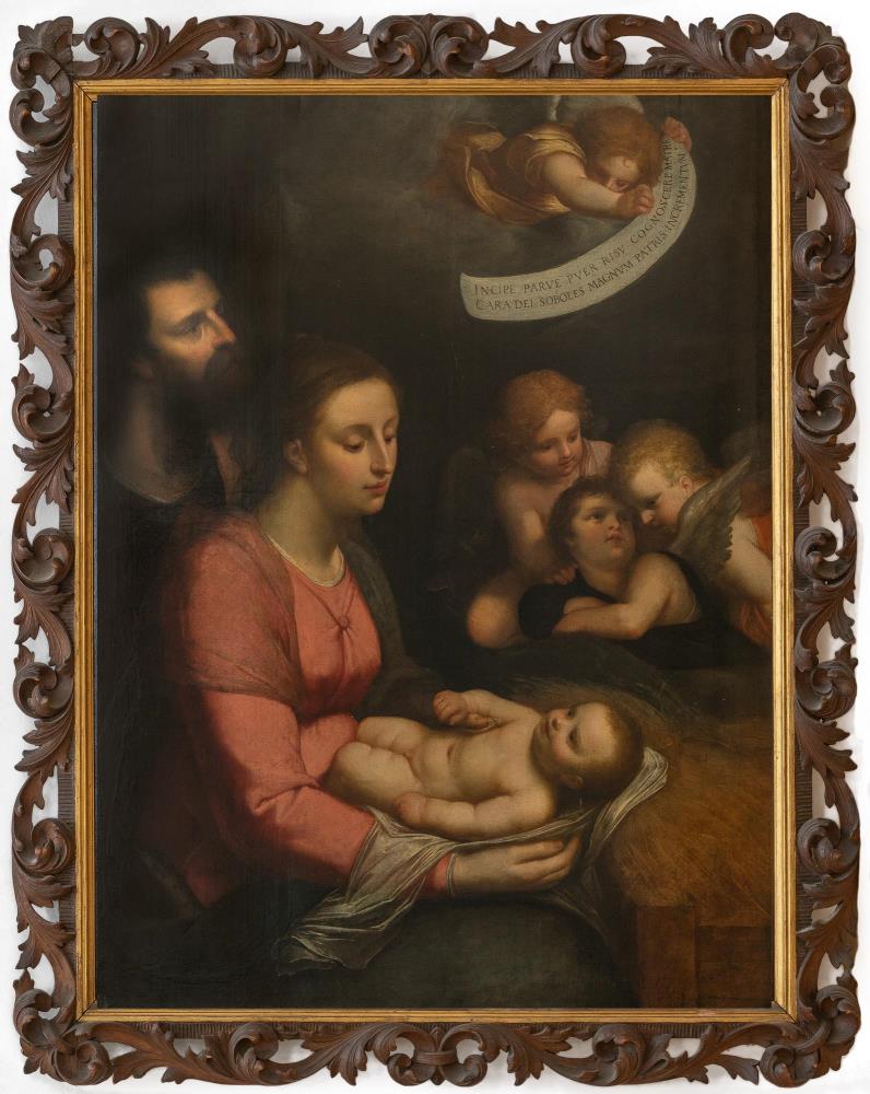 Die Heilige Familie mit vier Putti