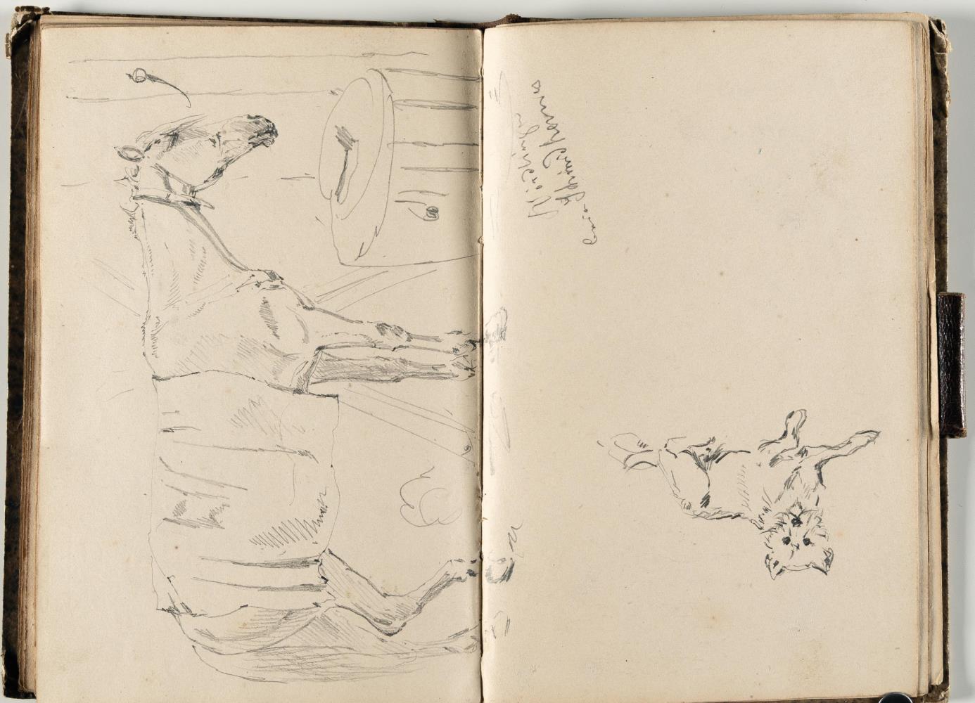 Skizzenbuch mit Tier- und Figurenstudien