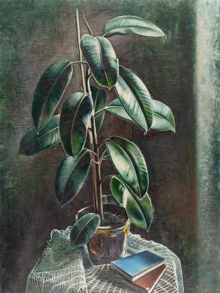 Stillleben mit Gummibaum