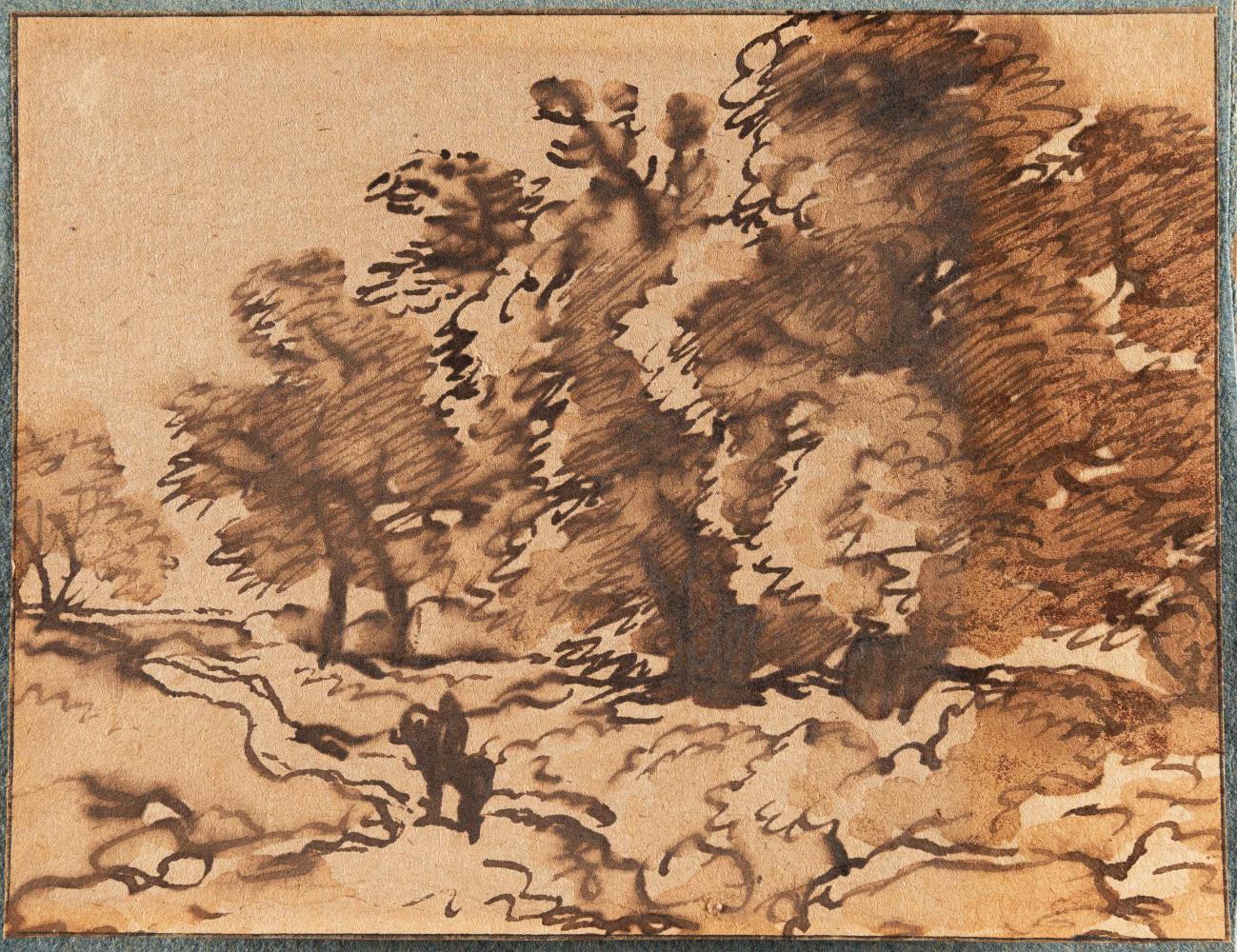 Waldlandschaft mit Reiter