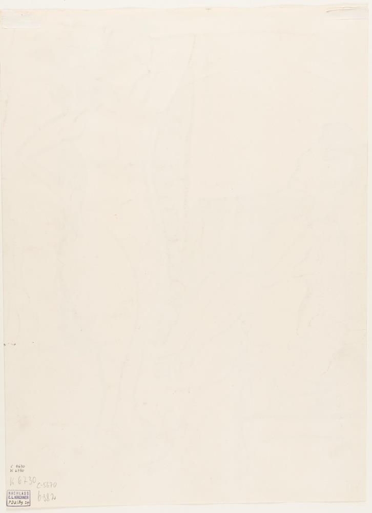 Sitzende und stehende nackte Frau