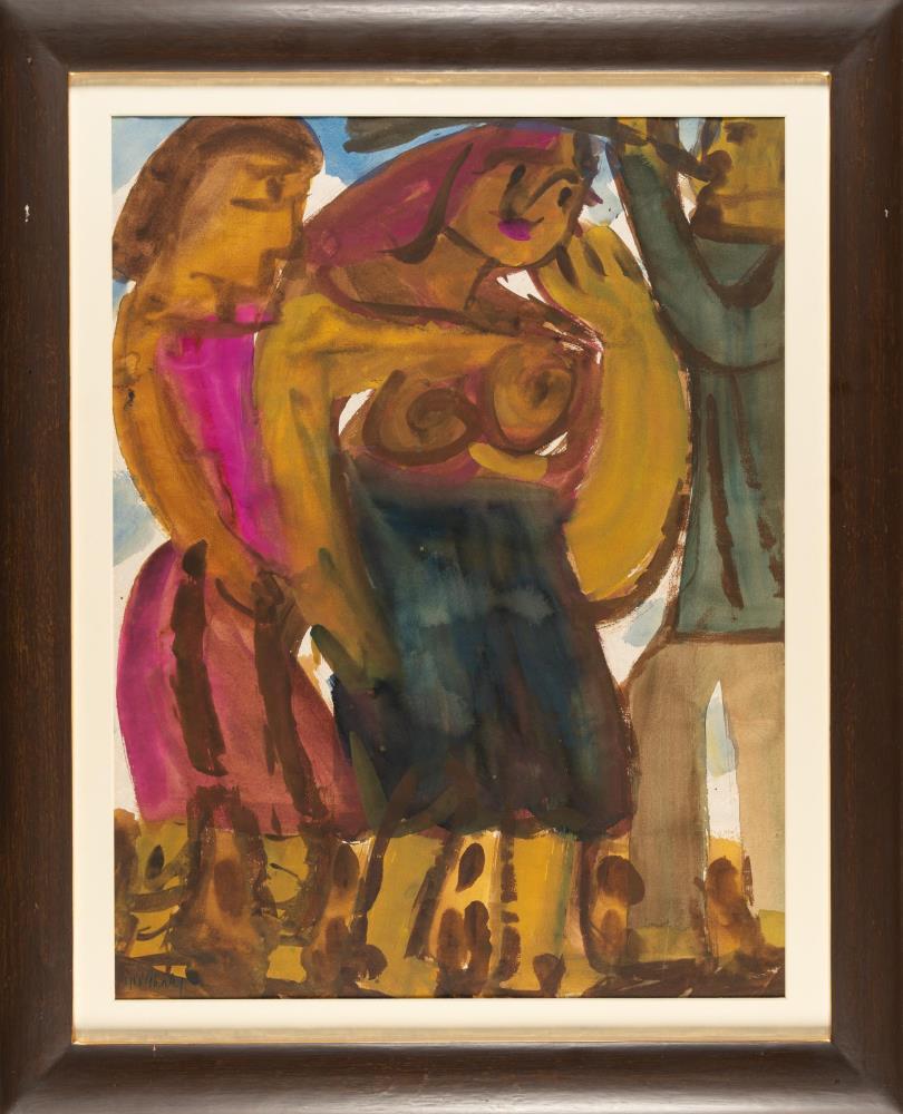 Figürliche Szene mit Bläser