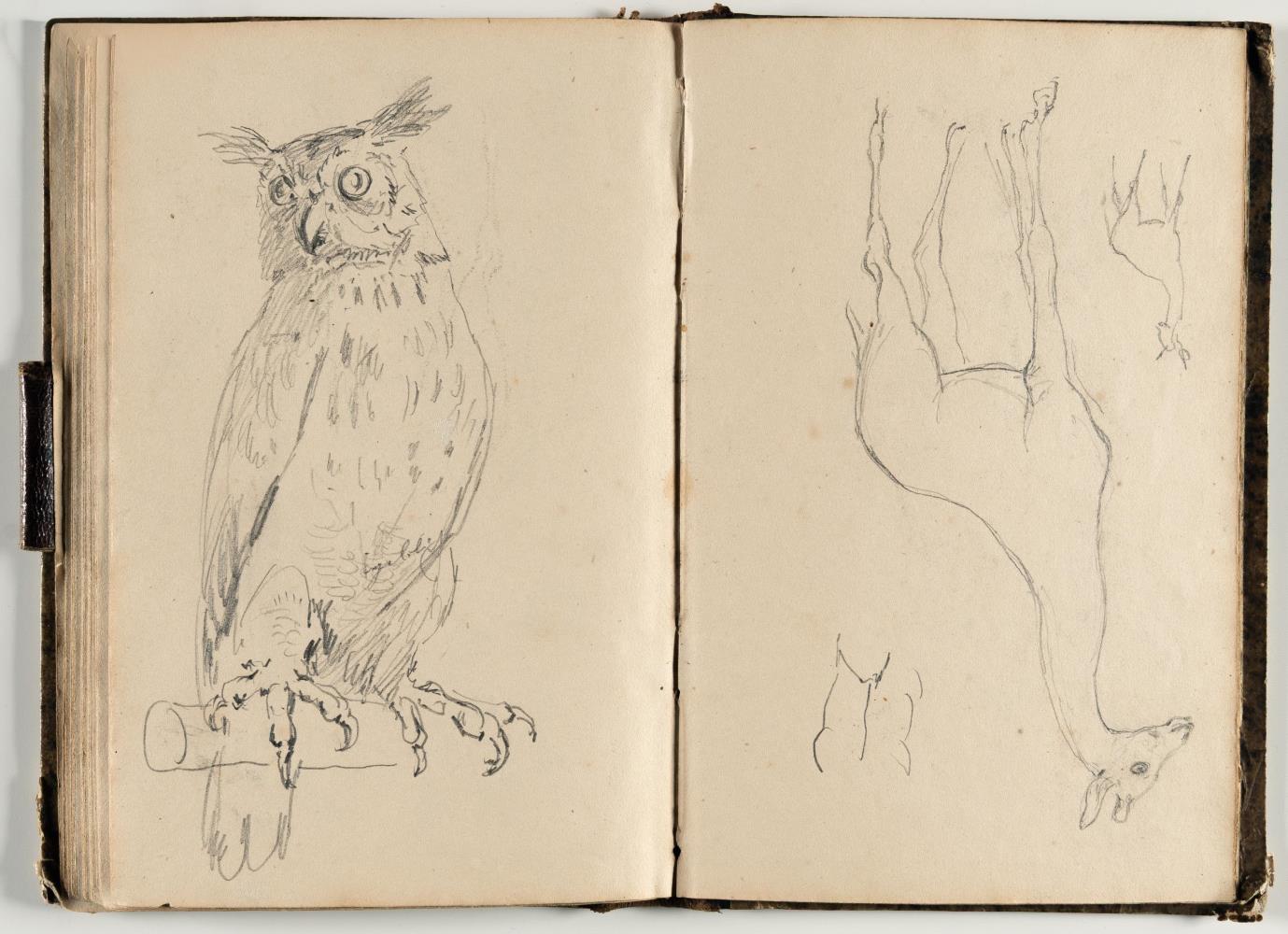 Skizzenbuch mit Tier- und Figurenstudien