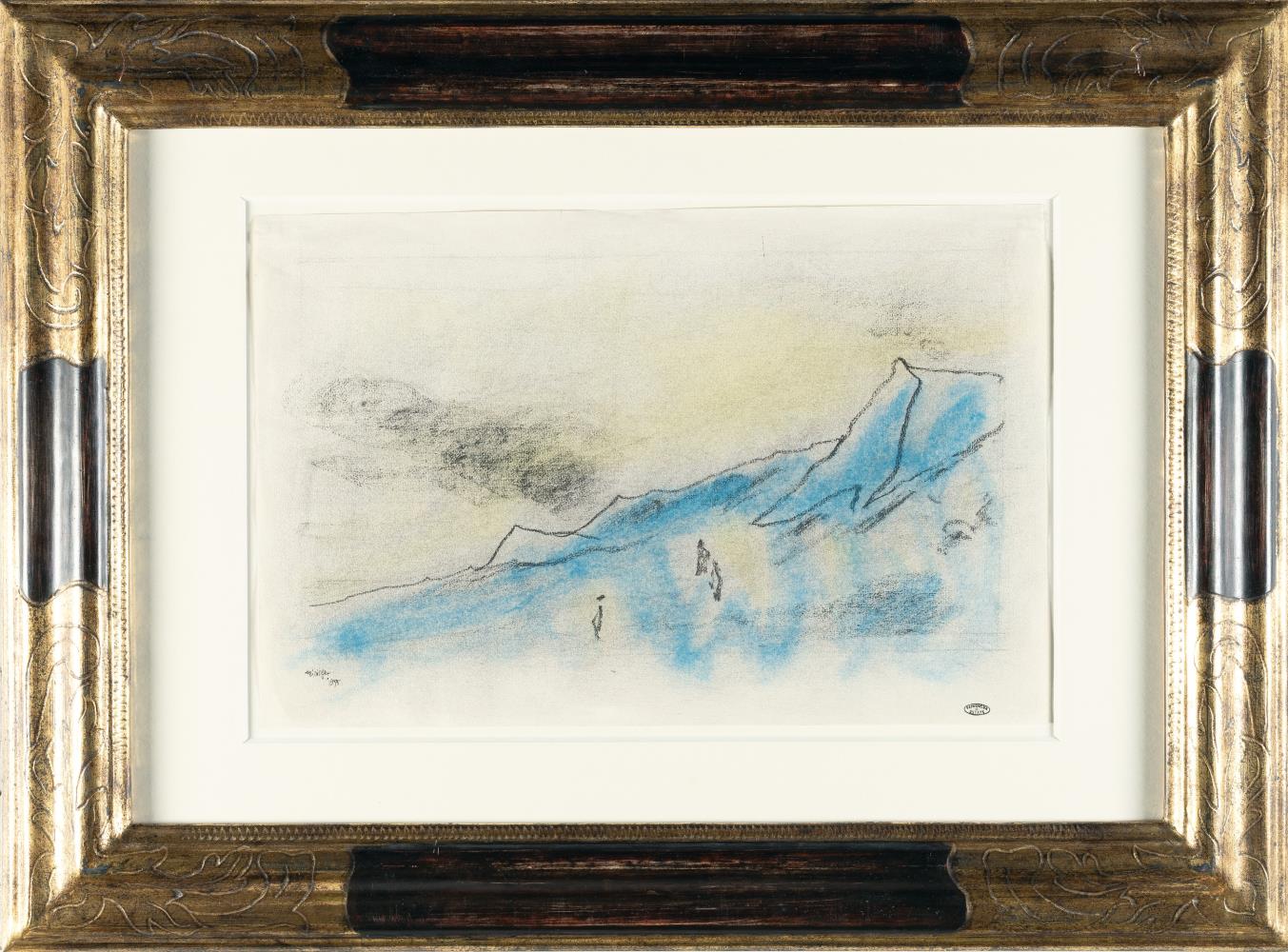 Untitled (Blue Dunes with Figures)