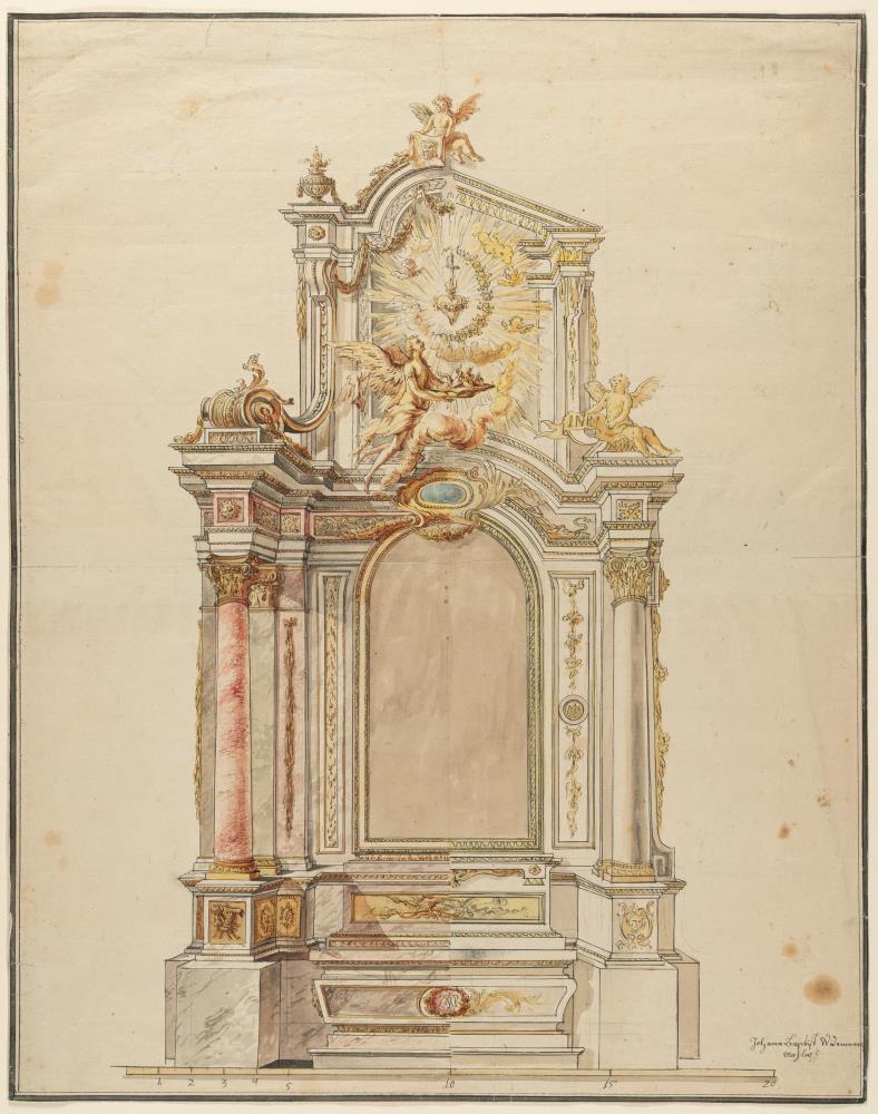 Entwurf für einen Altar, mit Monogramm ,,SAVR (?)“