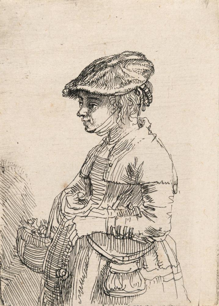 Junges Mädchen mit Handkorb