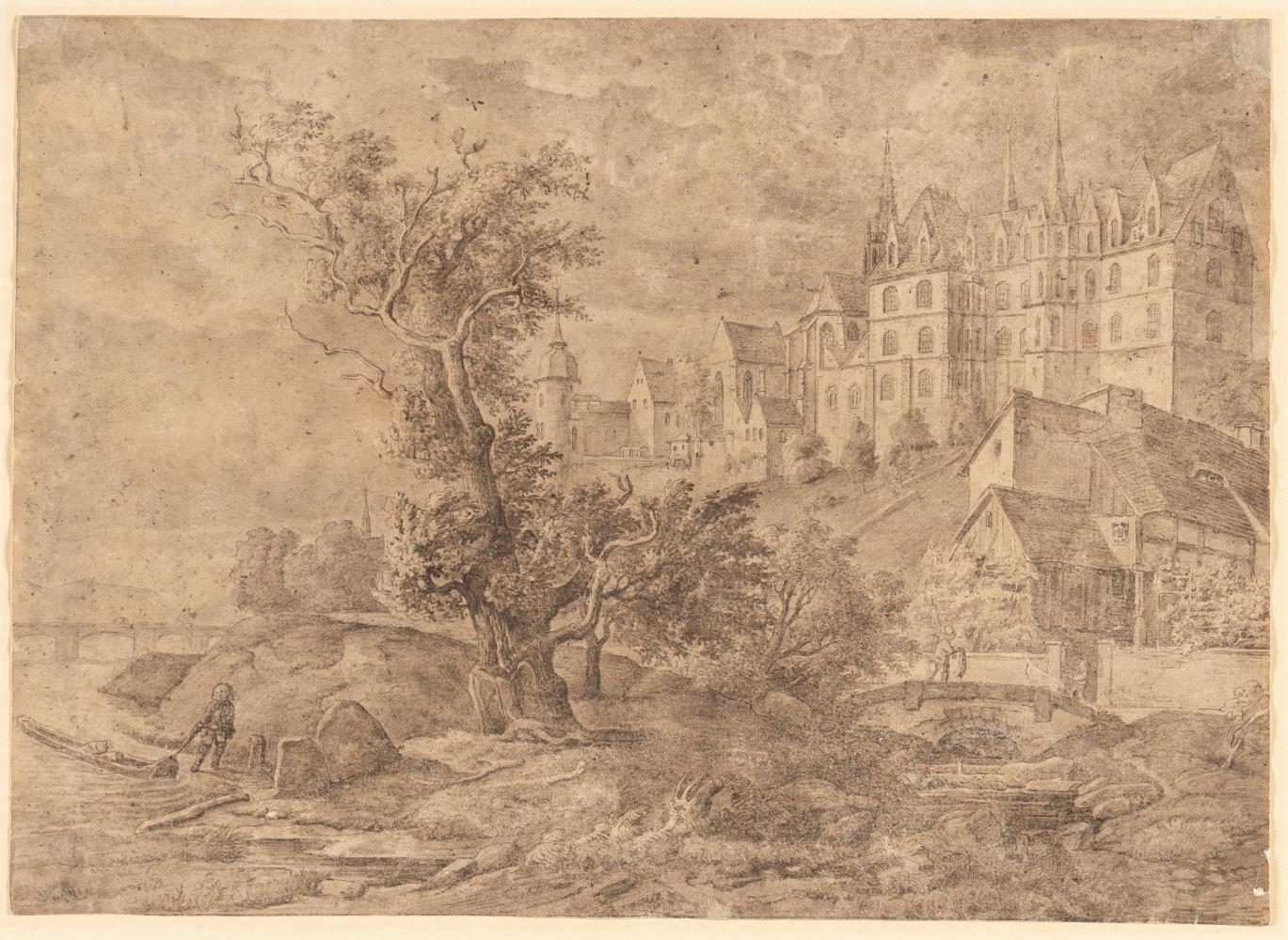Blick auf Meissen, am rechten Elbufer die Albrechtsburg