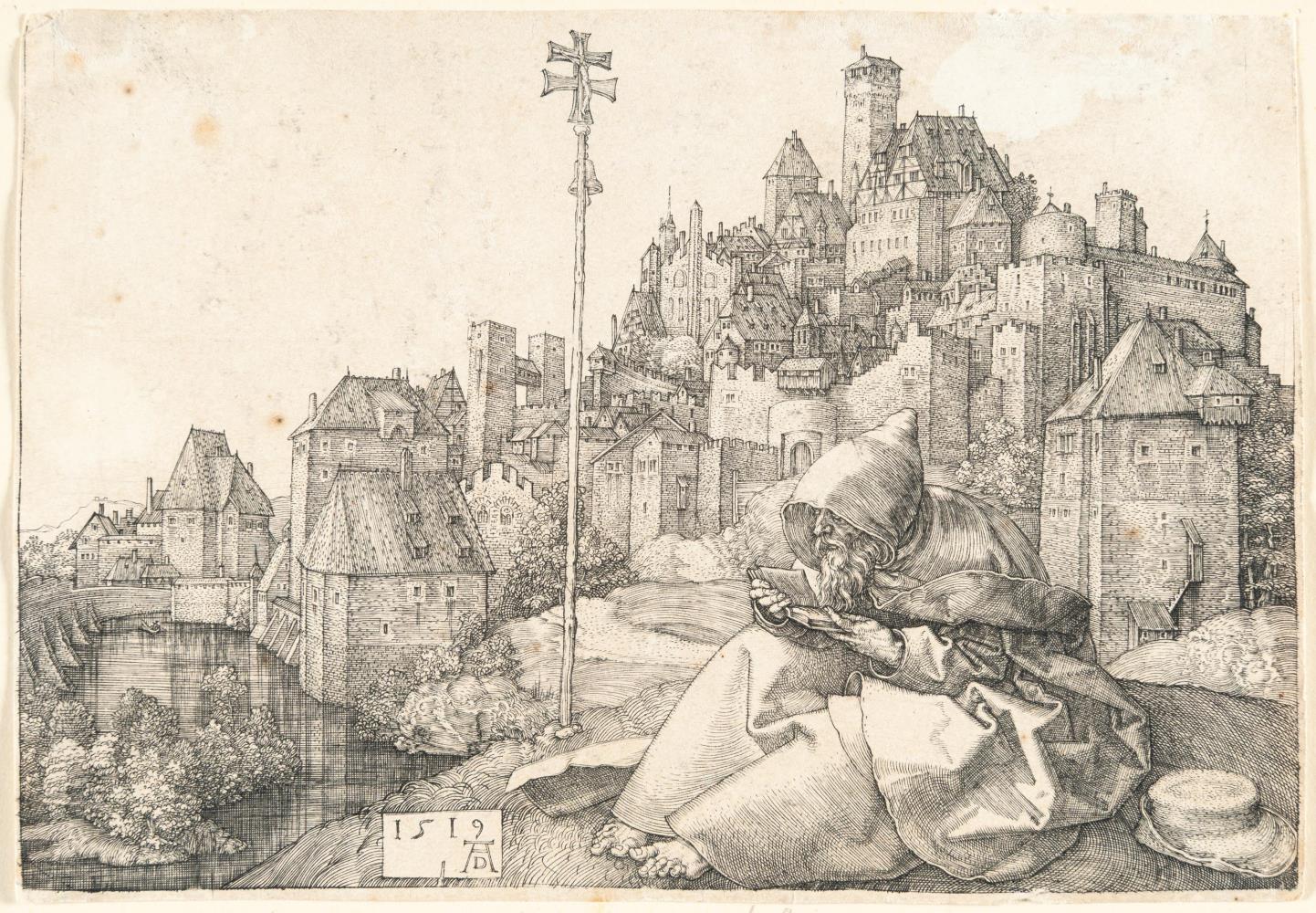 Der heilige Antonius vor der Stadt
