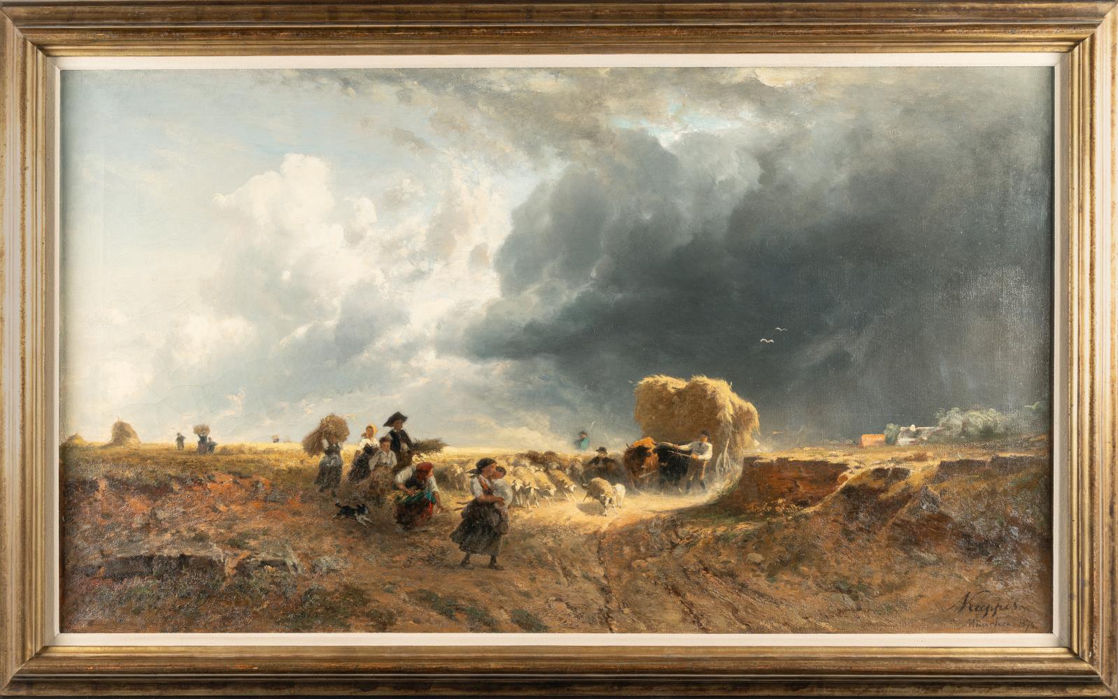 Heuernte bei aufziehendem Gewitter