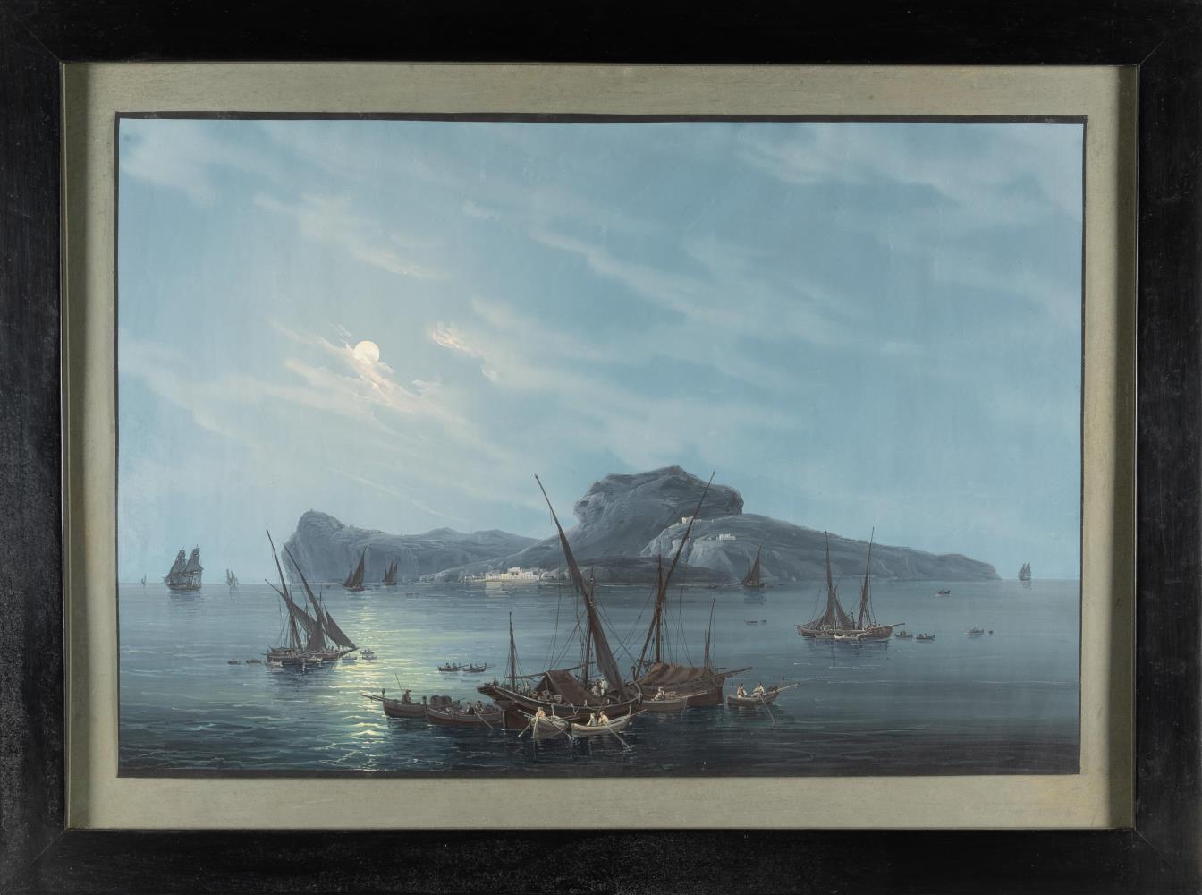 Fischerboote vor Capri bei Vollmond