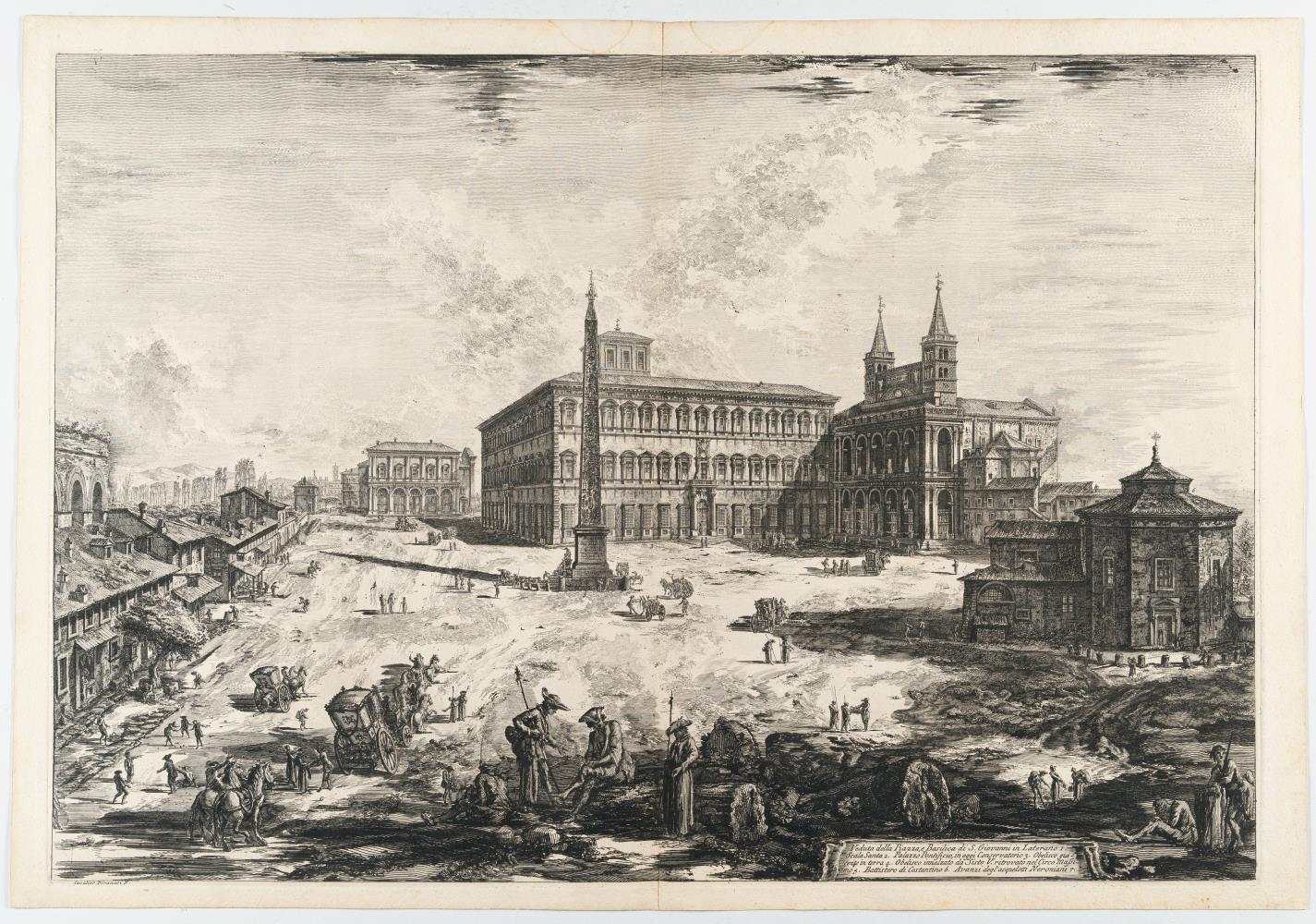 Veduta della Piazza, e Basilica di S. Giovanni in Laterano