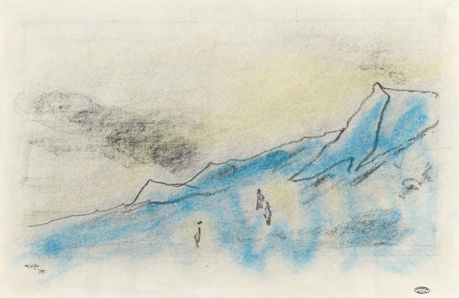 Untitled (Blue Dunes with Figures)