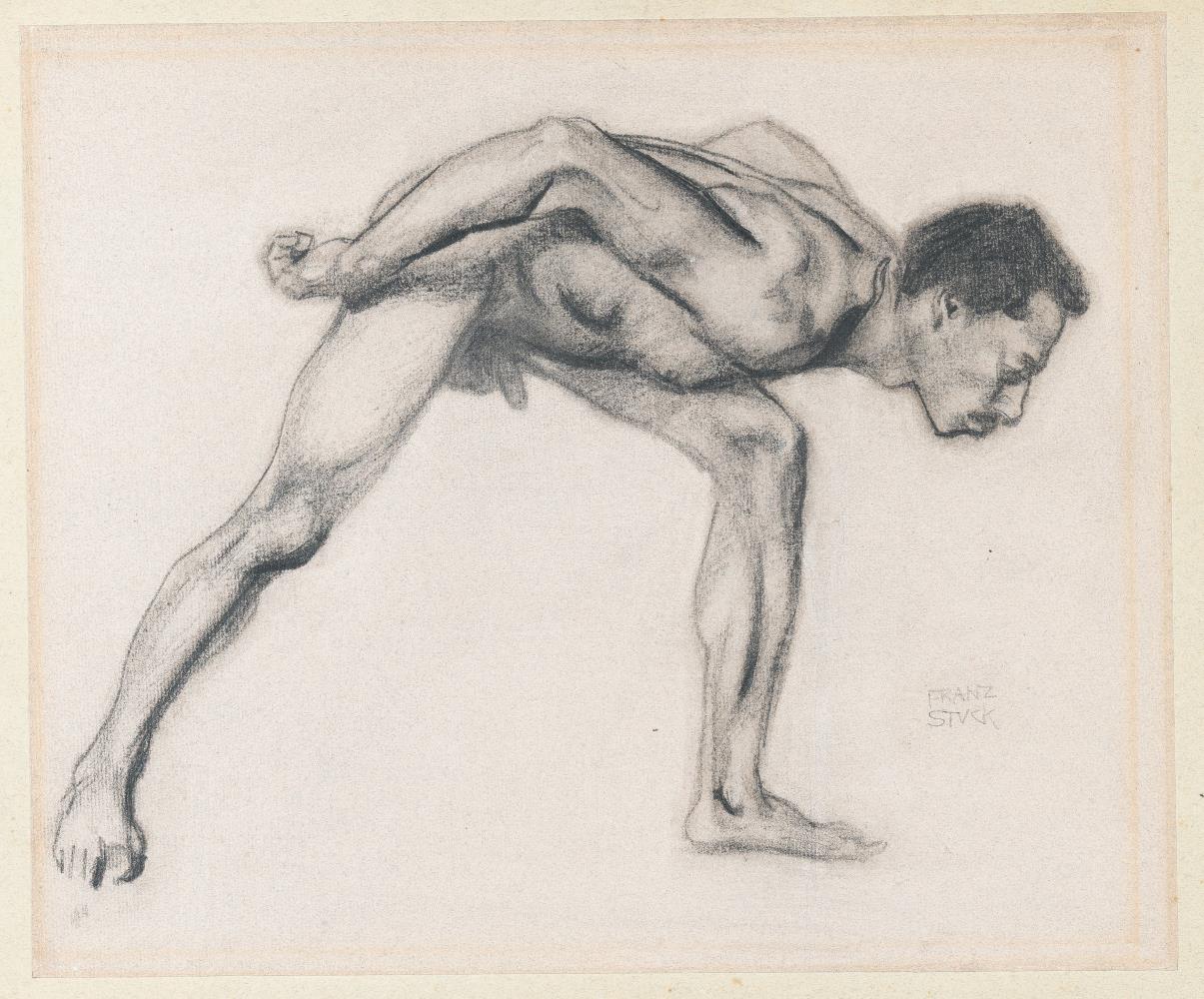 Männlicher Akt (Studie zum Bacchantenzug)