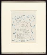 Letter with blue linear ornament