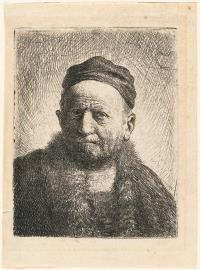Männliches Brustbild mit Käppchen, von vorn (Rembrandts Vater?)