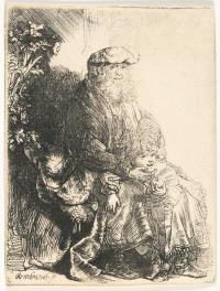 Abraham, Isaak liebkosend