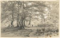 Waldlandschaft mit Jäger