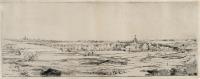 Panorama von Bloemendaal mit dem Landgut von Saxenburg und einer Ansicht von Haarlem ("Das Goldwiegerfeld")