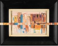 „Badende auf hellrot“