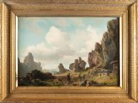 Gebirgslandschaft mit Wanderern