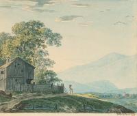 Blick über den See und das Gebirge