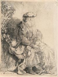 Abraham, Isaak liebkosend