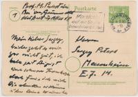 Postcard to Sergei Peters with self-portrait