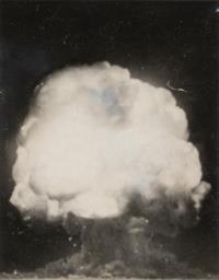 The first atom bomb is tested, Alamogardo, New Mexico, July 16, 1945