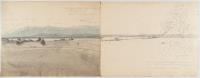 2 Bll.: Voralpenlandschaft von Münsing gegen Mittag (recto-verso)