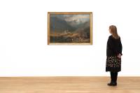 Gebirgslandschaft mit Burgruine