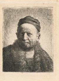 Männliches Brustbild mit Käppchen, von vorn (Rembrandts Vater?)