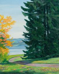 View of Lake Starnberg in the Park of Villa Knorr