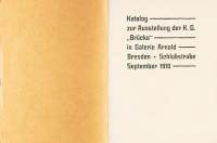 Katalog zur Ausstellung der K.G. „Brücke“ in Galerie Arnold Dresden – Schloßstraße September 1910