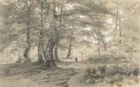Waldlandschaft mit Jäger