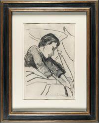 Recto: Schlafendes Mädchen – Verso: Blumen