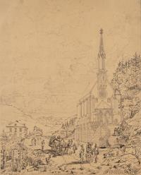 Die Ottokapelle in Kiefersfelden, im Hintergrund die Festung Kufstein