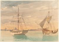 Segelschiffe vor Venedig, mit Blick auf Santa Maria della Salute