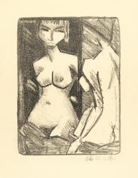 Mädchenakt vor dem Spiegel (Halbakt)