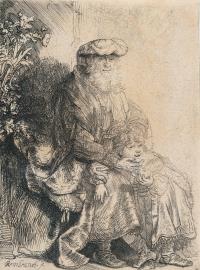 Abraham, Isaak liebkosend